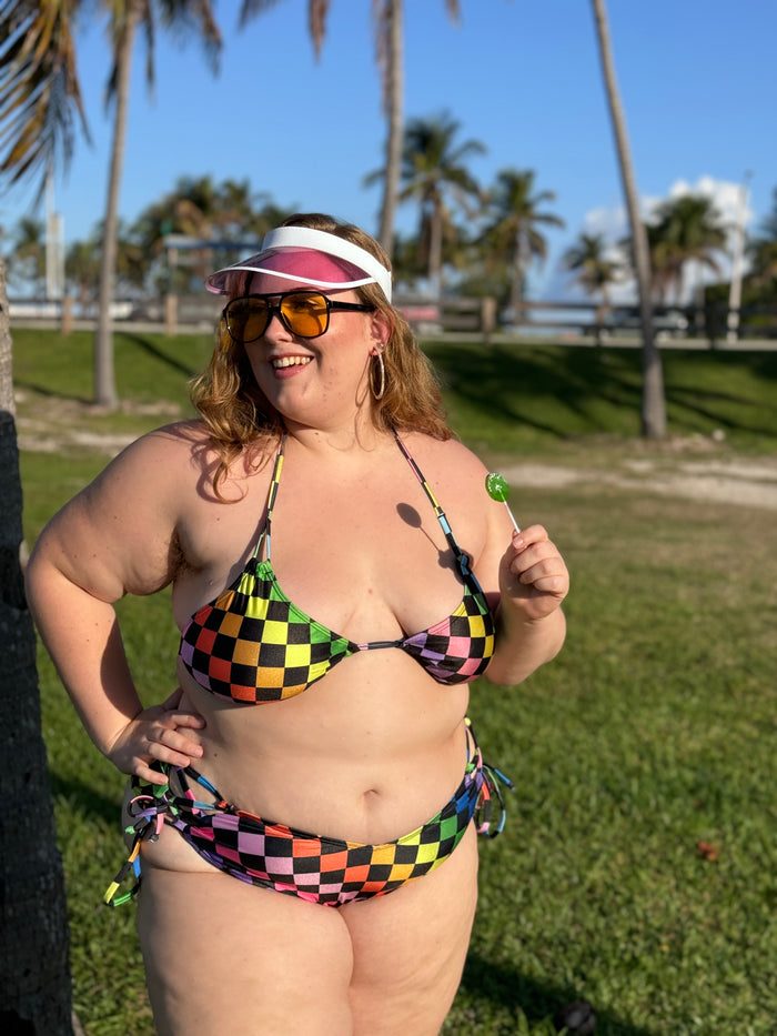 Rainbow Rink Triangle Bikini Top