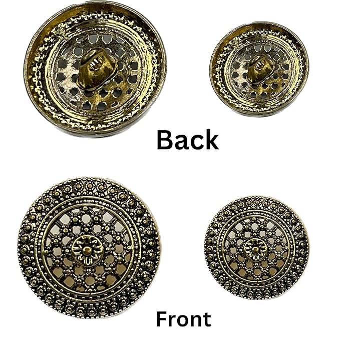 Raised Diamond Pattern Metal Buttons | 18mm(28L) & 21mm(34L)
