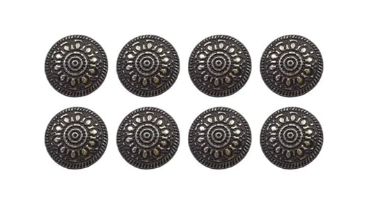 Raised Floral Design Buttons Shank Button