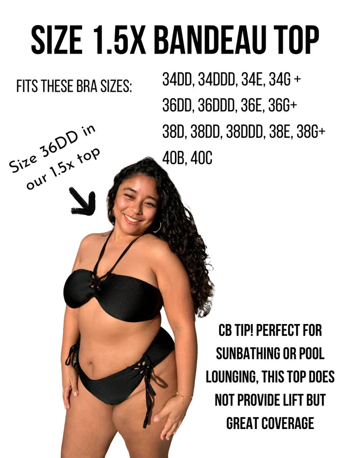 Raspberry Rib  Bandeau Bikini Top