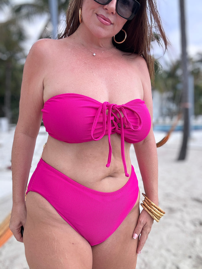 Raspberry Rib French Cut Bikini Bottom