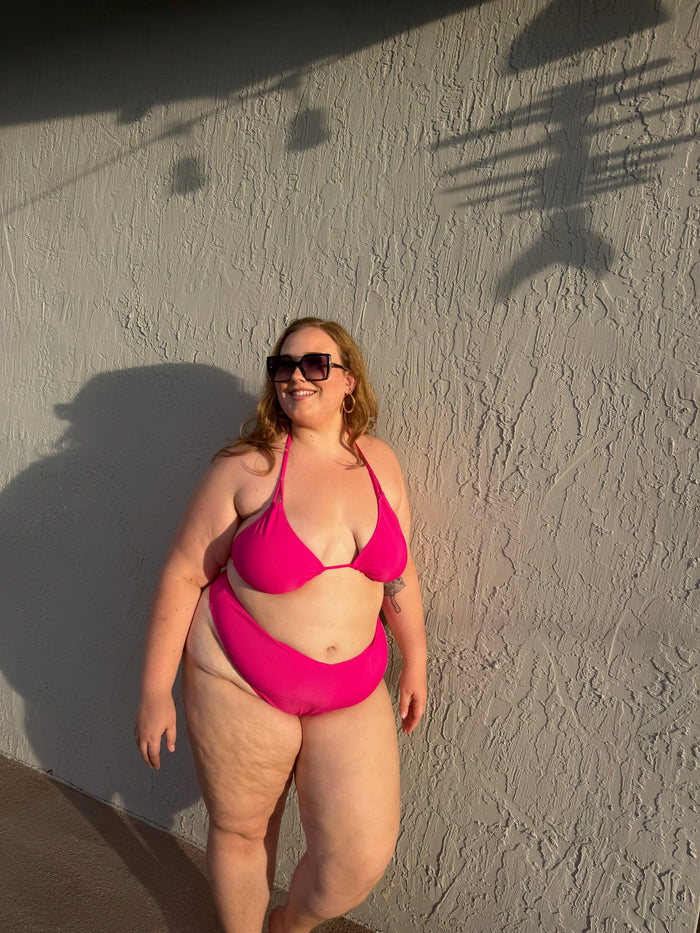 Raspberry Rib Thong Bikini Bottom