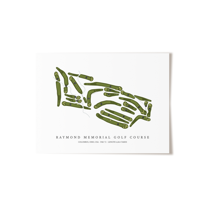 Raymond Memorial Golf Course | Golf Course Map | Unframed