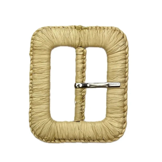 Buy Now Anni Accessories Rectangle braided prong buckle on a white background.