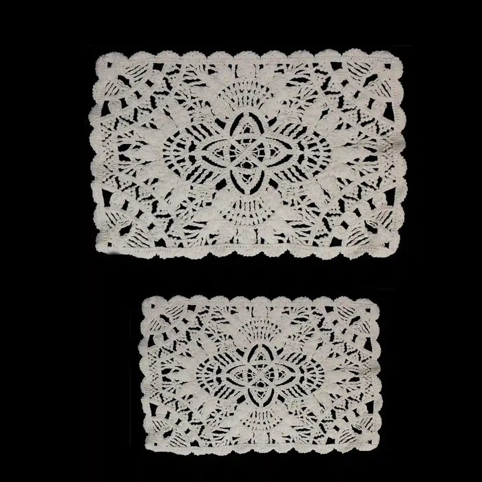 Rectangular Doily Applique Crochet Cotton Sew Patch