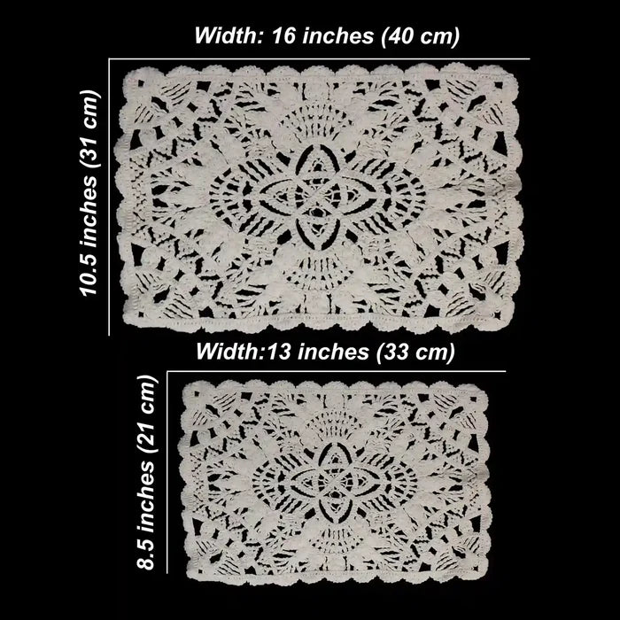 Rectangular Doily Applique Crochet Cotton Sew Patch