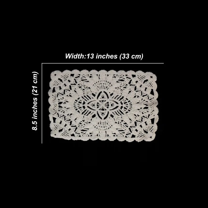 Rectangular Doily Applique Crochet Cotton Sew Patch