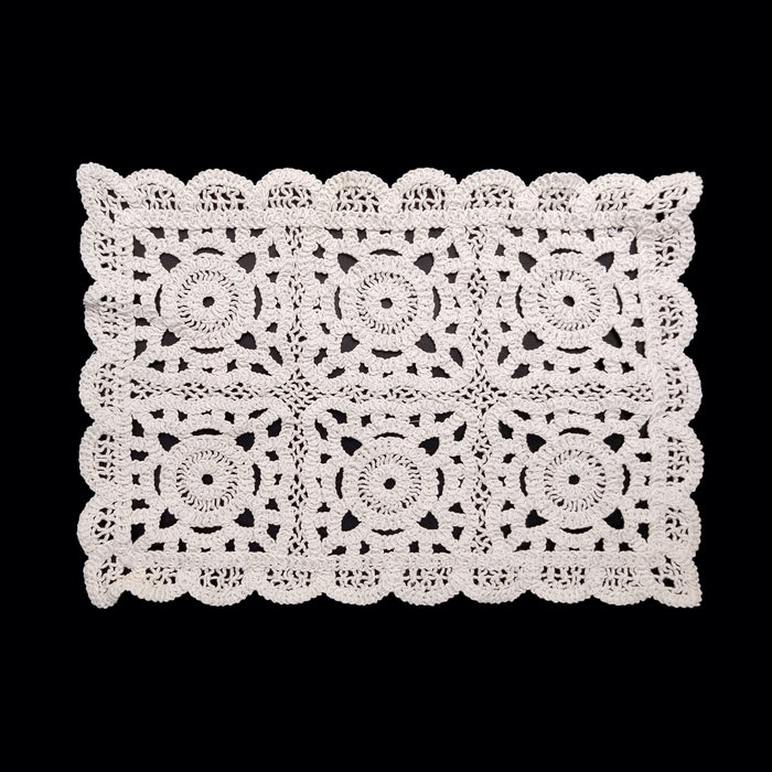 Rectangular Floral Design Crochet Cotton Sew Patch