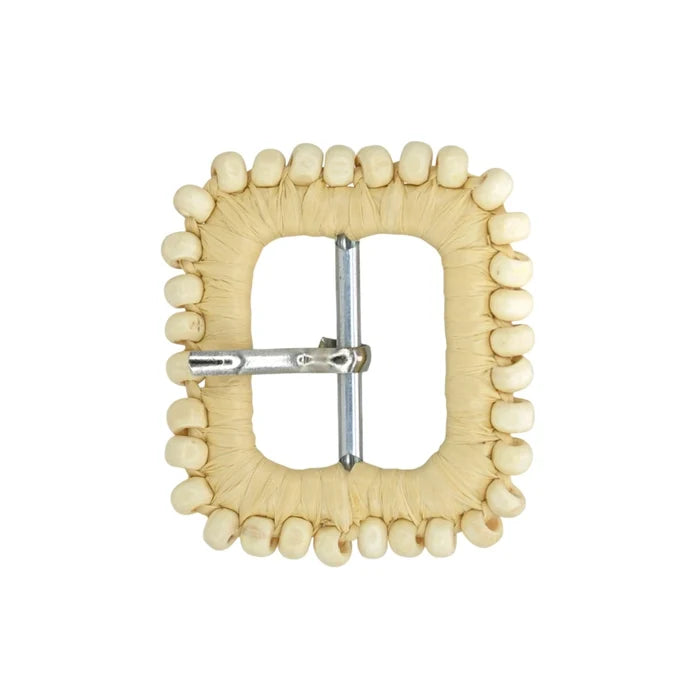 Rectangular Handwoven Straw Raffia Buckle | 2 inches & 3.3 inches