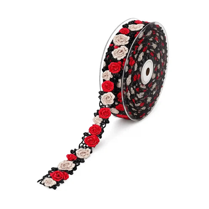 Red White Rose Lace