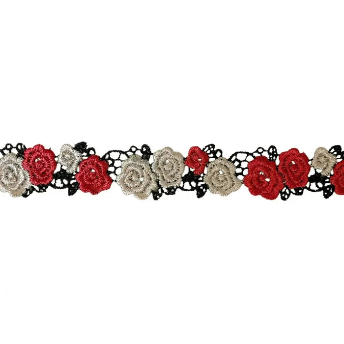 Red White Rose Lace