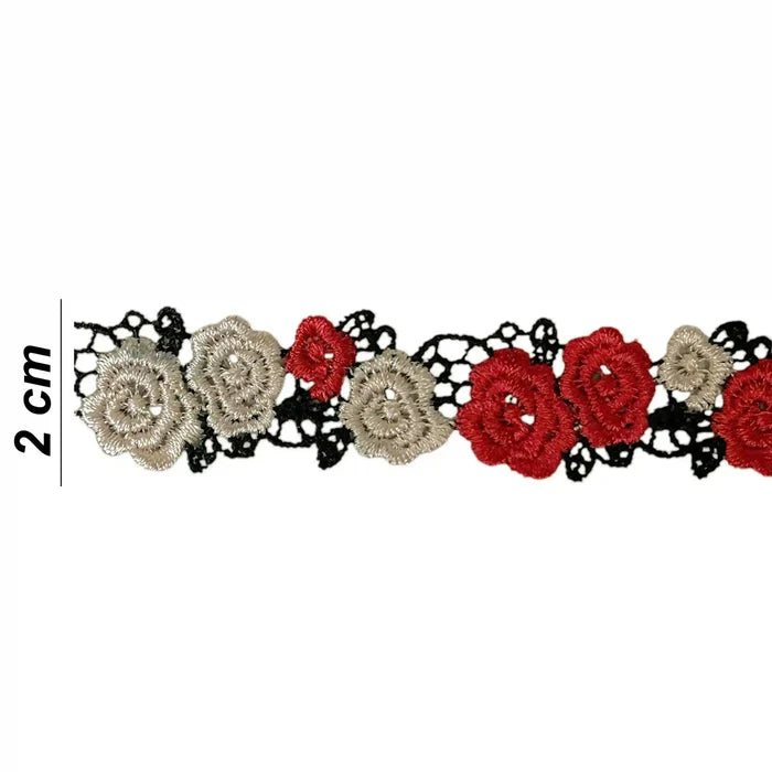 Red White Rose Lace