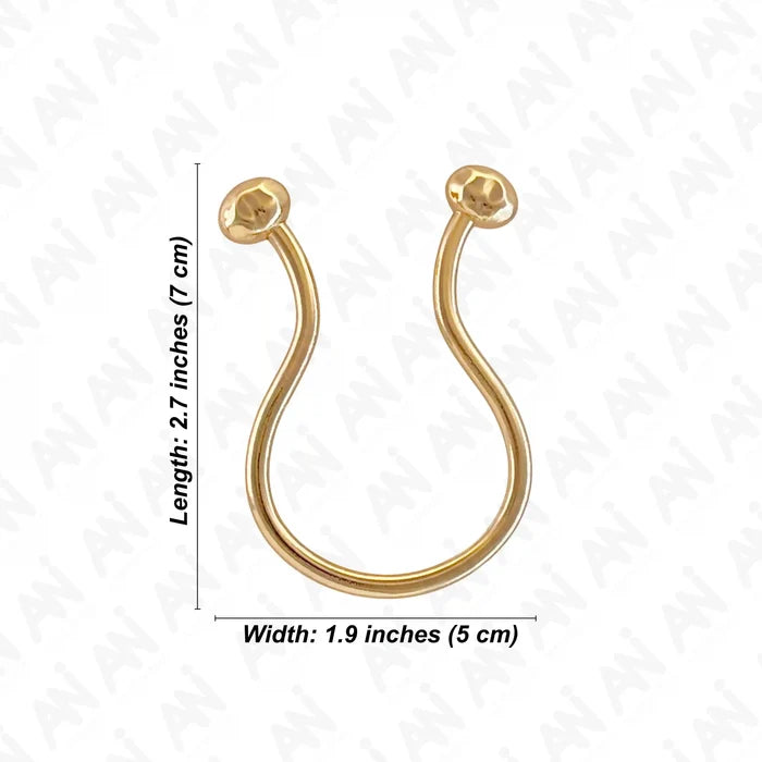 Ani Accessories Refined Curved Gold Metal Buckle size written in the white background.