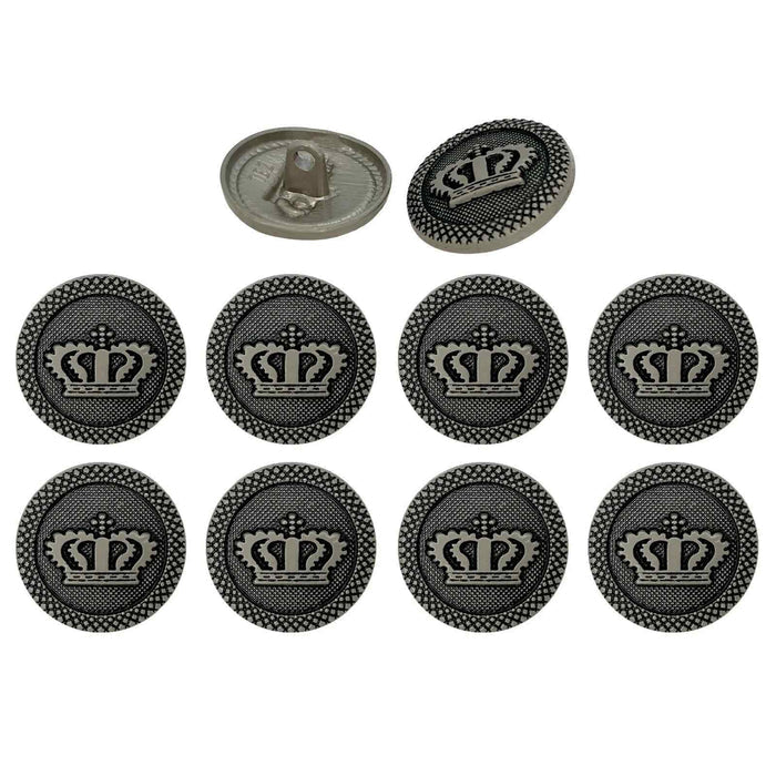 Regal Elegance Crown Metal Buttons | 18mm(28L) & 20mm(32L)