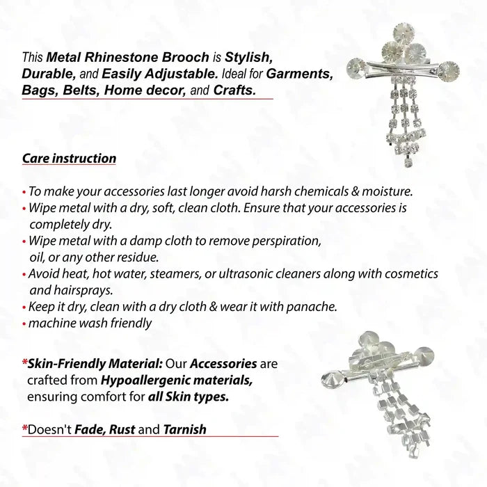 Ani Accessories Regal Rhinestone & Crystal Brooch for Trendy Fashion with Stylish Design and Durable Material