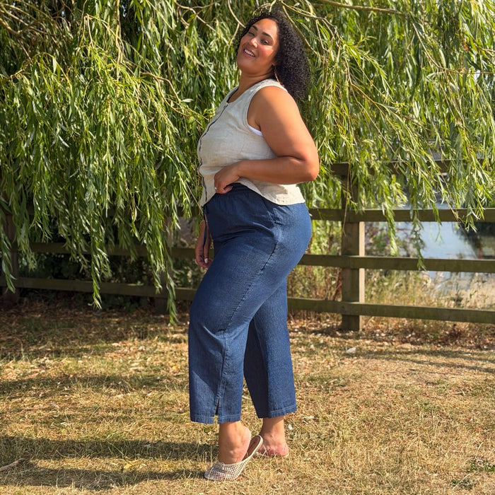 Relaxed Chambray Trousers - Denim