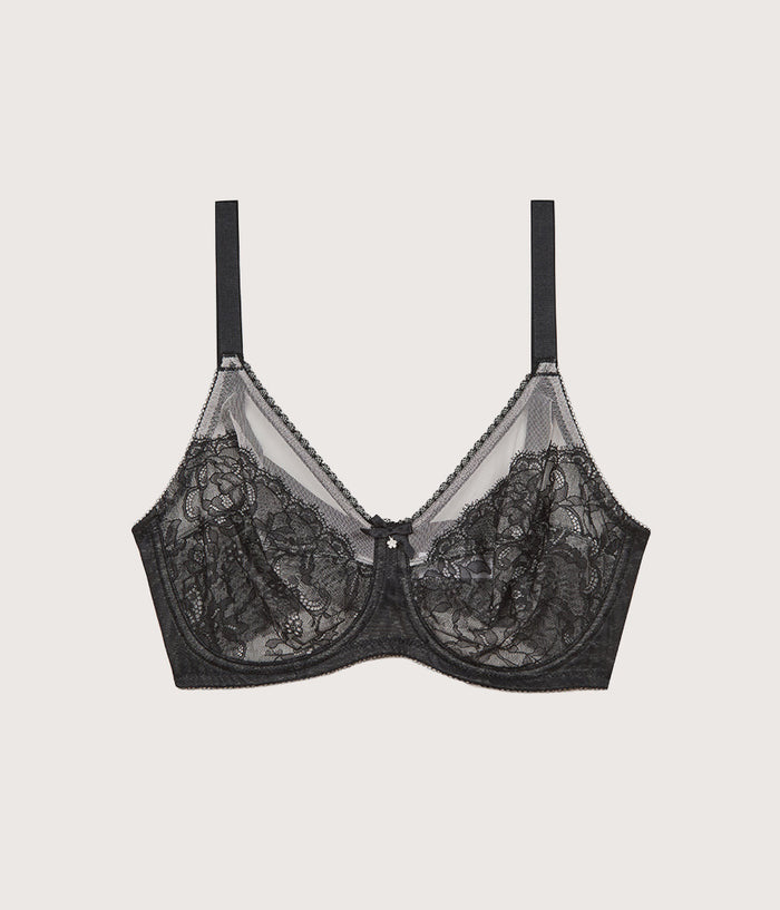 Retro Chic Full Figure Underwire Bra Black