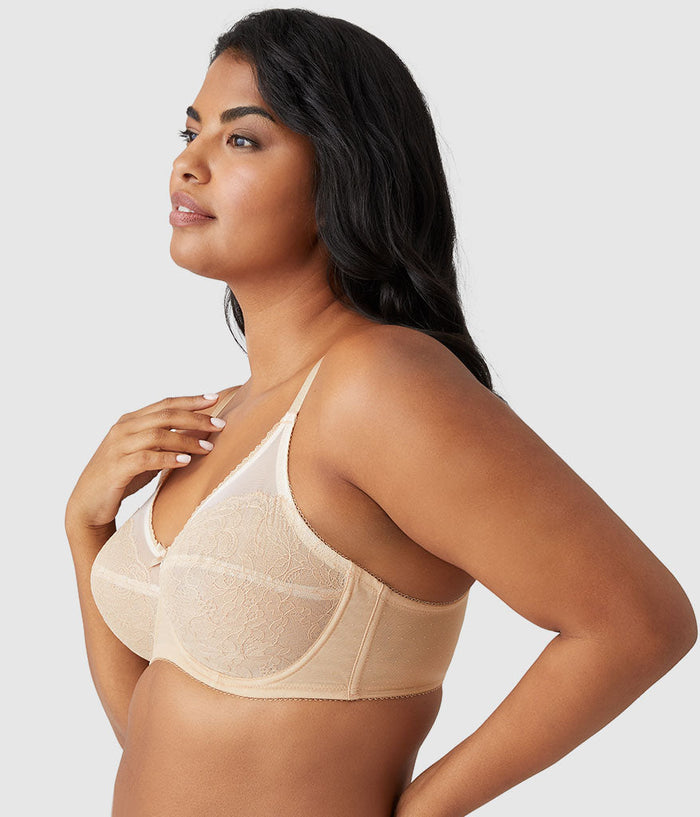 Retro Chic Full Figure Underwire Bra Toast