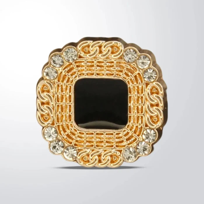Rhinestone Diamond Metal Enamel Resin Button