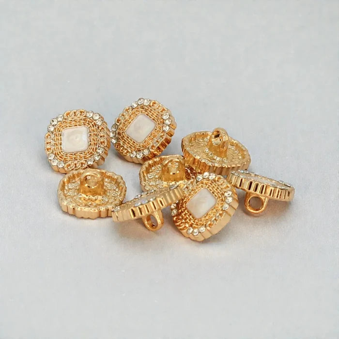 Rhinestone Diamond Metal Enamel Resin Button