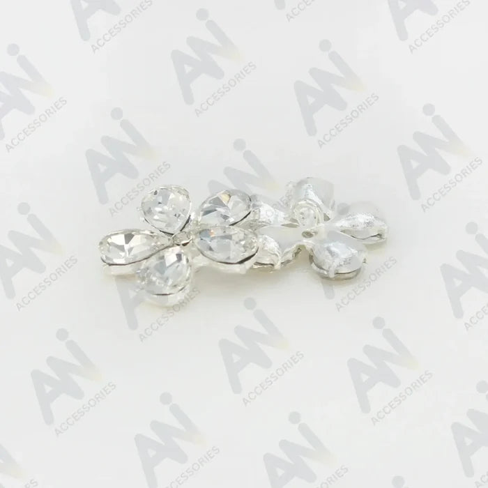 Rhinestone Flower Metal Buttons | 25mm(40L)