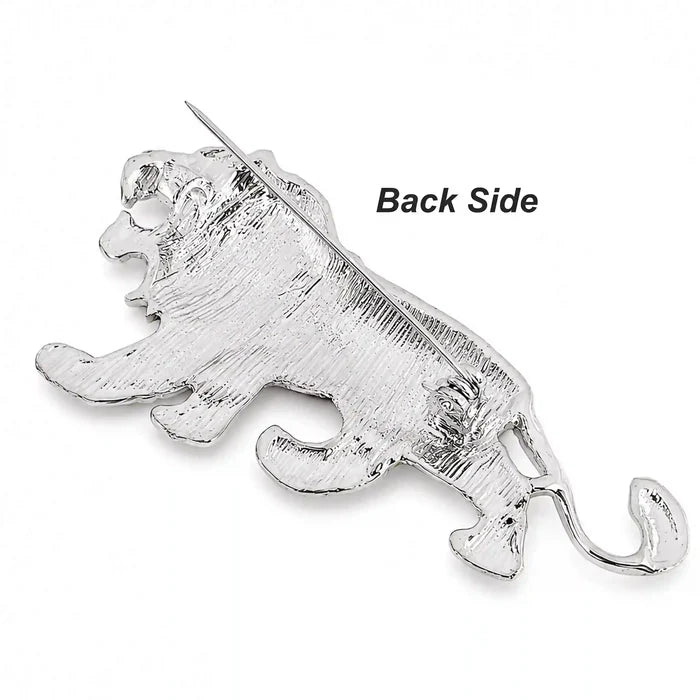 Rhinestone Lion Brooch