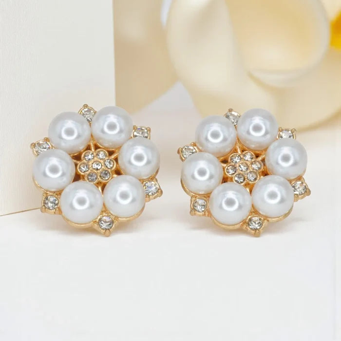 Rhinestone Pearl Cluster Button Covers | 26mm(41L)