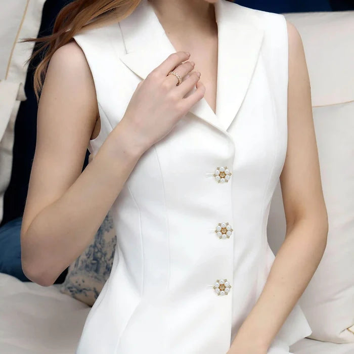 Rhinestone Pearl Cluster Button Covers | 26mm(41L)
