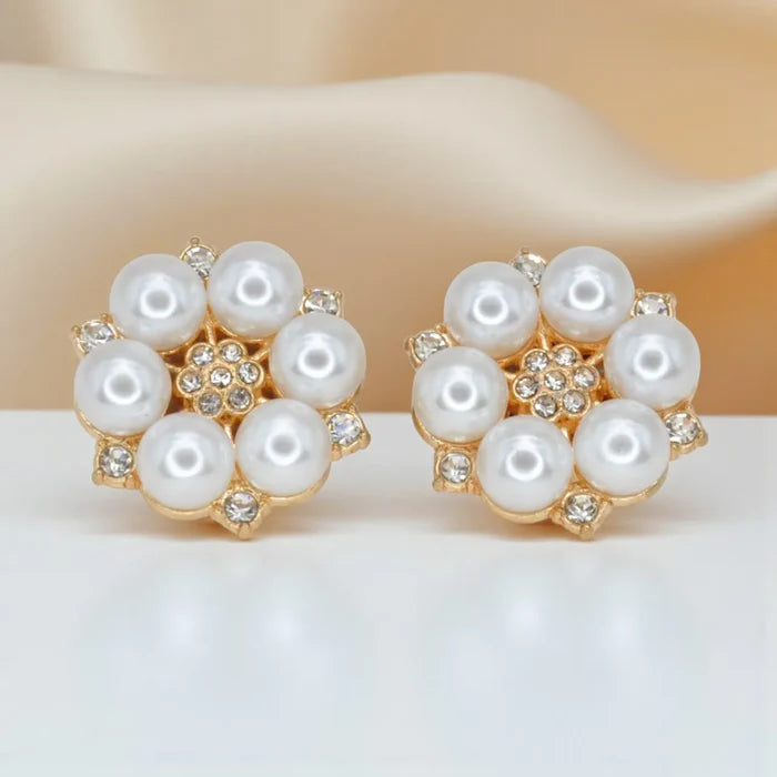Rhinestone Pearl Cluster Button Covers | 26mm(41L)