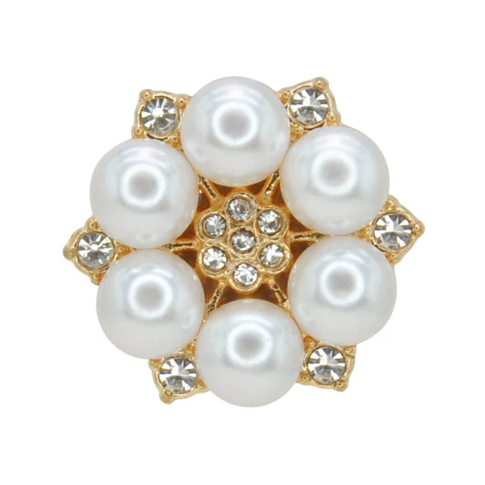 Rhinestone Pearl Cluster Button Covers | 26mm(41L)