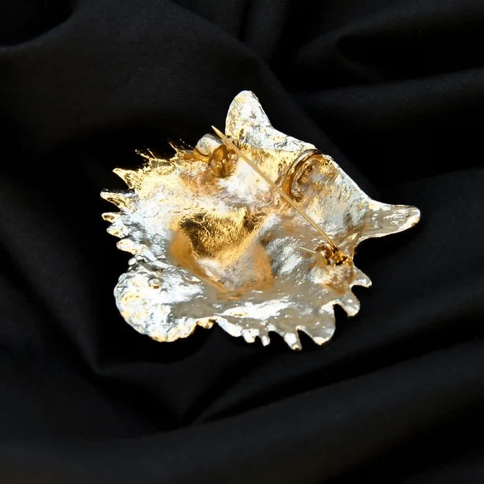 Rhinestone Roaring Tiger Brooch