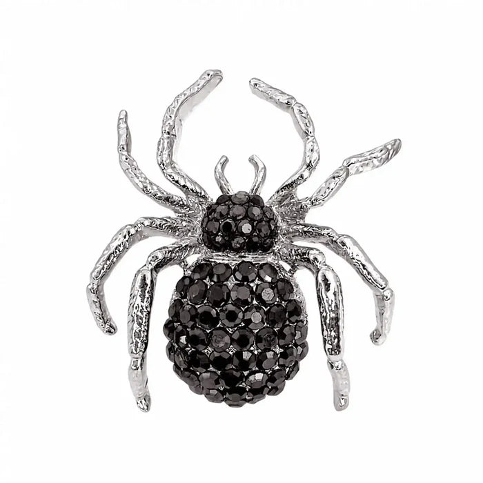 Rhinestone Spider Brooch