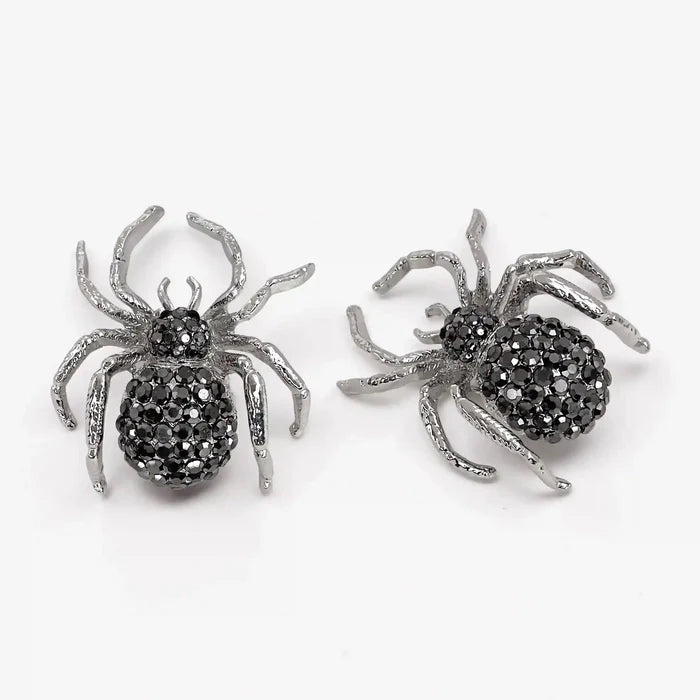 Rhinestone Spider Brooch
