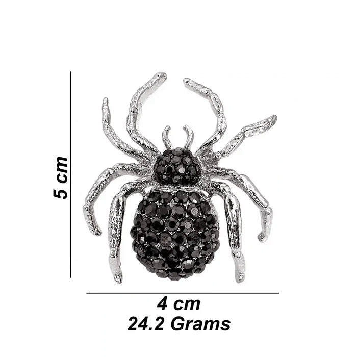 Rhinestone Spider Brooch