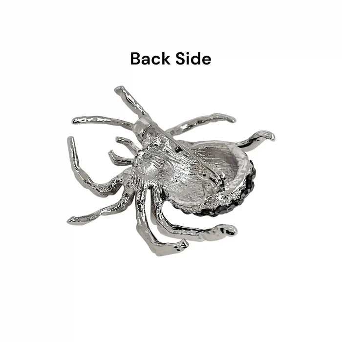 Rhinestone Spider Brooch