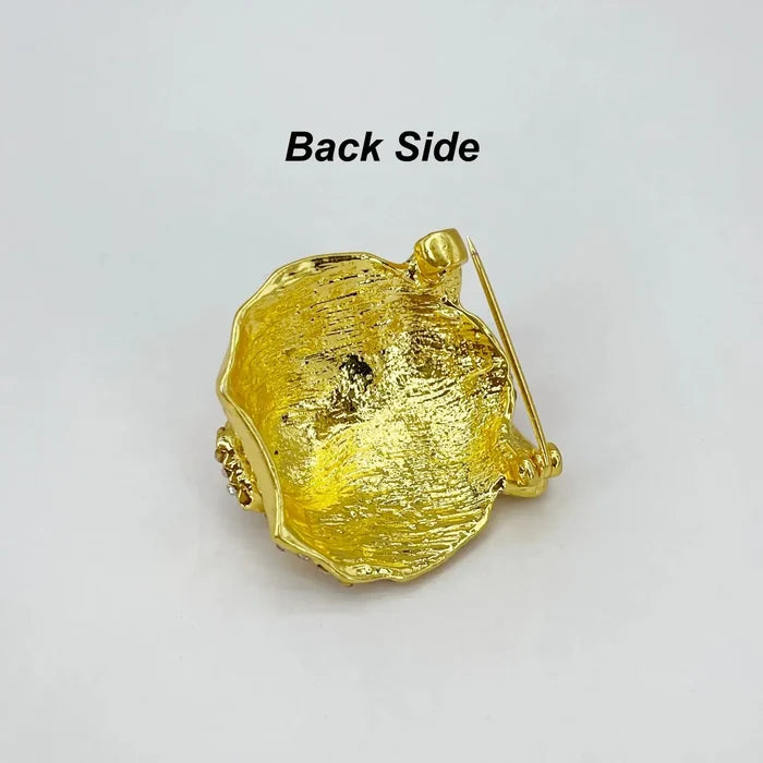Rhinestone Tiger Brooch