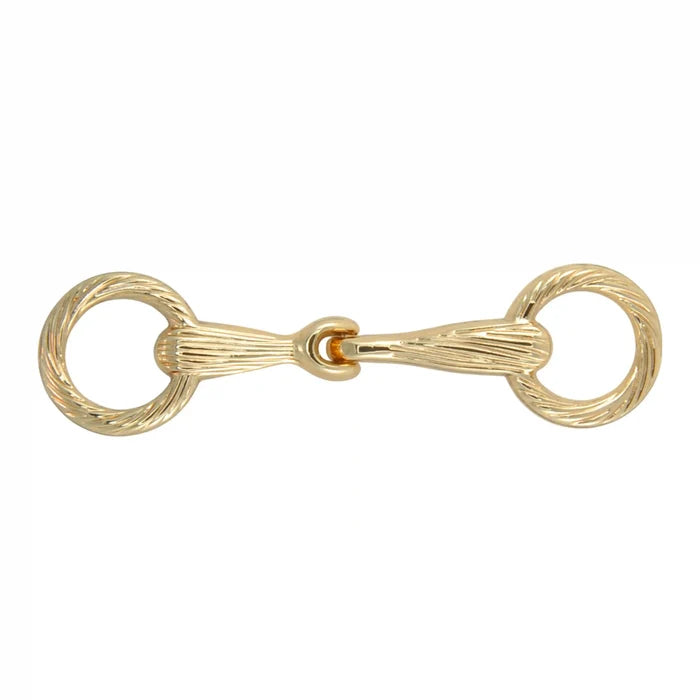 Ribbed Gold Horse Bit Horse bit Buckle
