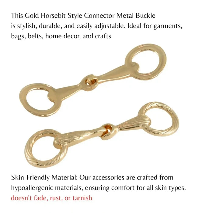 Ribbed Gold Horse Bit Horse bit Buckle