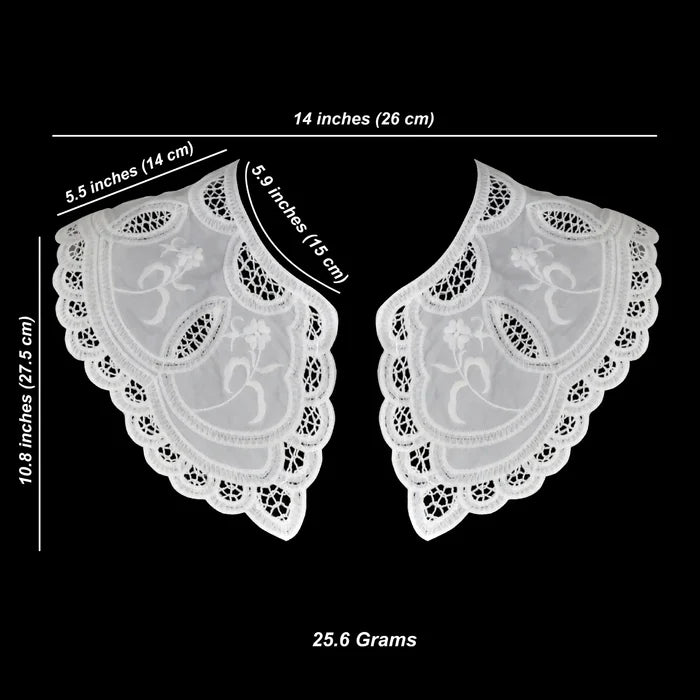 Ani Accessories Richelieu inspire Peter style collar with fine cutwork design for sewing and garment enhancement