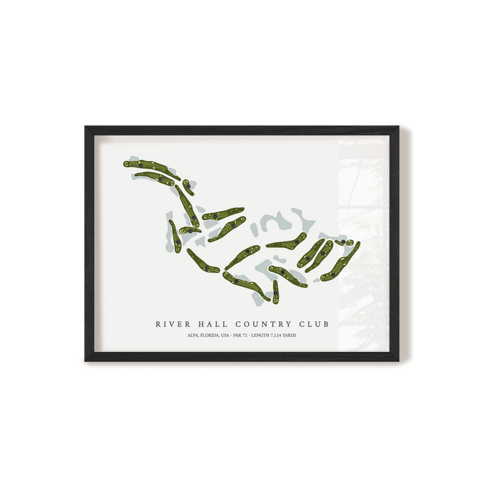 River Hall Country Club | Golf Course Map | Black Frame