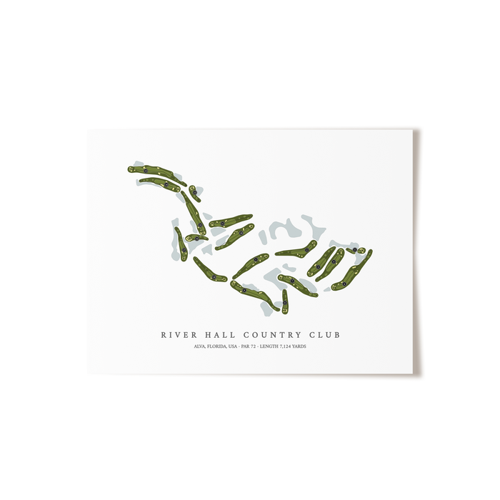 River Hall Country Club | Golf Course Map | Unframed