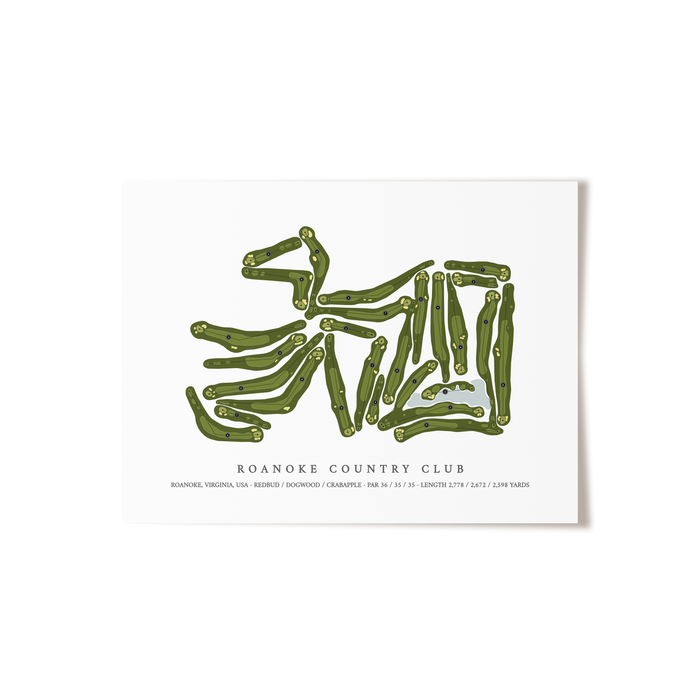 Roanoke Country Club | Golf Course Print | Unframed