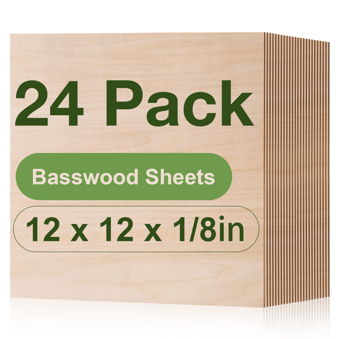 Basswood / 12"x12"x1/8"-24 Pack