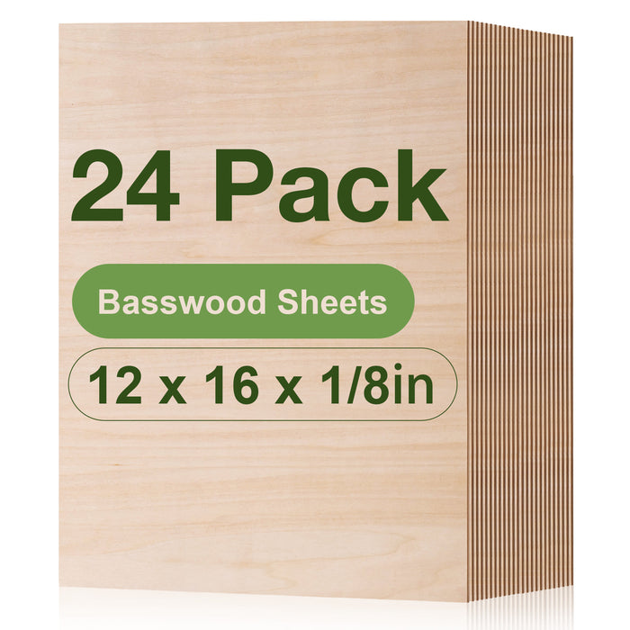 Basswood / 12"x16"x1/8"-24 Pack
