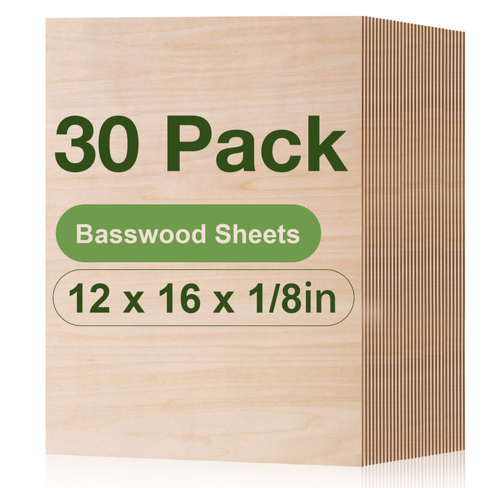 Basswood / 12"x16"x1/8"-30 Pack