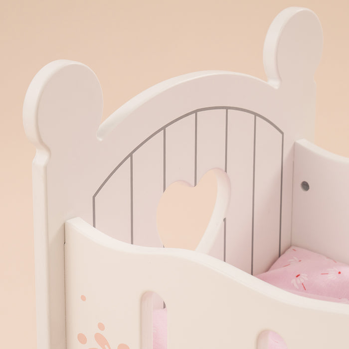 Robud Baby Wooden Doll Crib 18inch WRP01 collectible figurine, interior cutaway showing inner mechanism