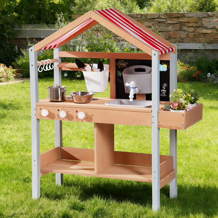 ROBUD Mud Kitchen for Kids Outdoor with Canopy main product photo