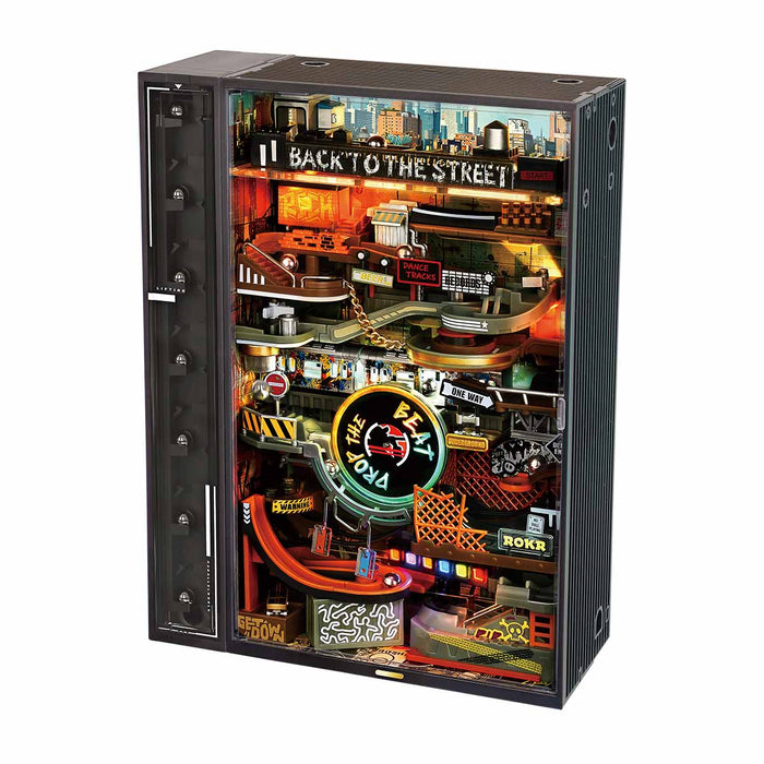 ROKR Hip-Hop Street Marble Run Mechanical 3D Puzzle MR03S, mechanical marble run 3D puzzle, front product view