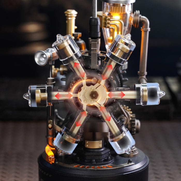 ROKR Leonardo da Vinci's Helicopter Mechanical 3D Puzzle CGL01, close-up of interior components and accessories