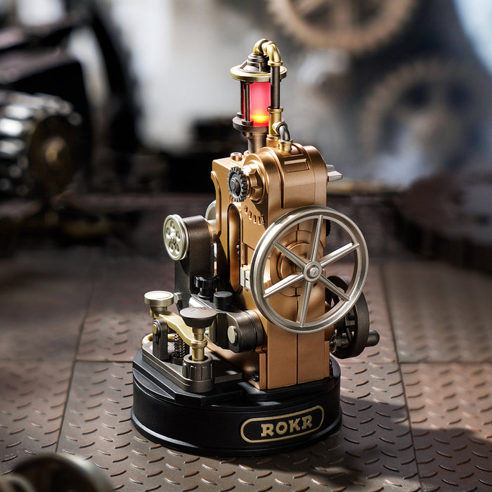 ROKR Morse Telegraph Mechanical 3D Puzzle CGM02 3D wooden puzzle model, angled view showing detail and craftsmanship